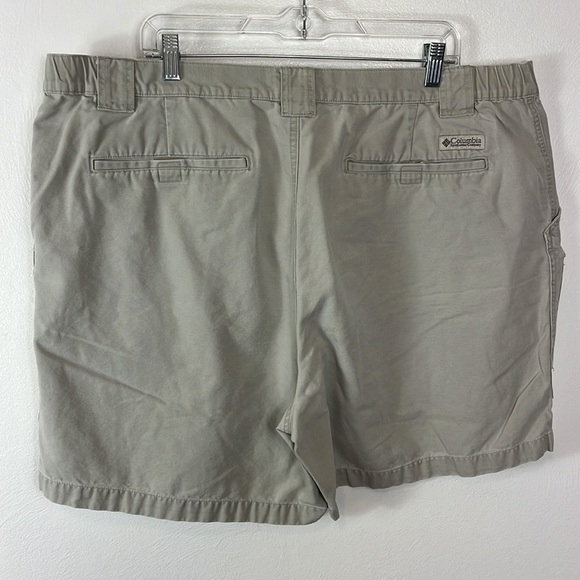 Columbia Cargo Shorts Men XXL Cream Zip Front 100% Cotton Inseam 6.5" Fishing - Picture 13 of 14